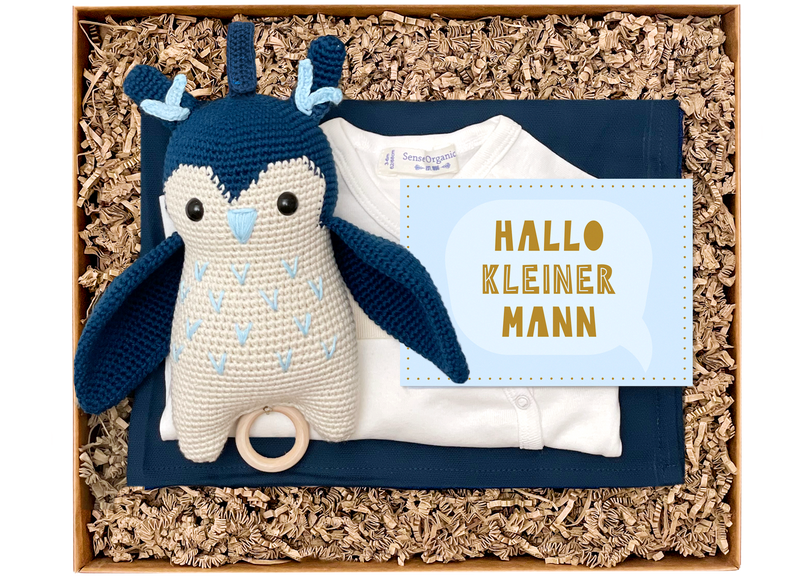 Die Baby Boy Süße Träume Deluxe Box Eule ist ein tolles Geburtsgeschenk.