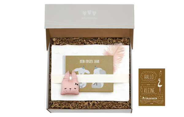 Die Babygeschenkbox für Mädchen Erinnerungen Bonus ist ein tolles Geschenk zur Geburt.