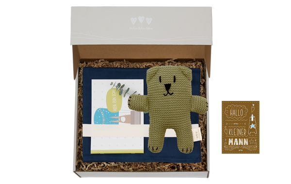 Die Baby Geschenkbox für Jungen Mama & Ich Premium ist das ideale Geburtsgeschenk.