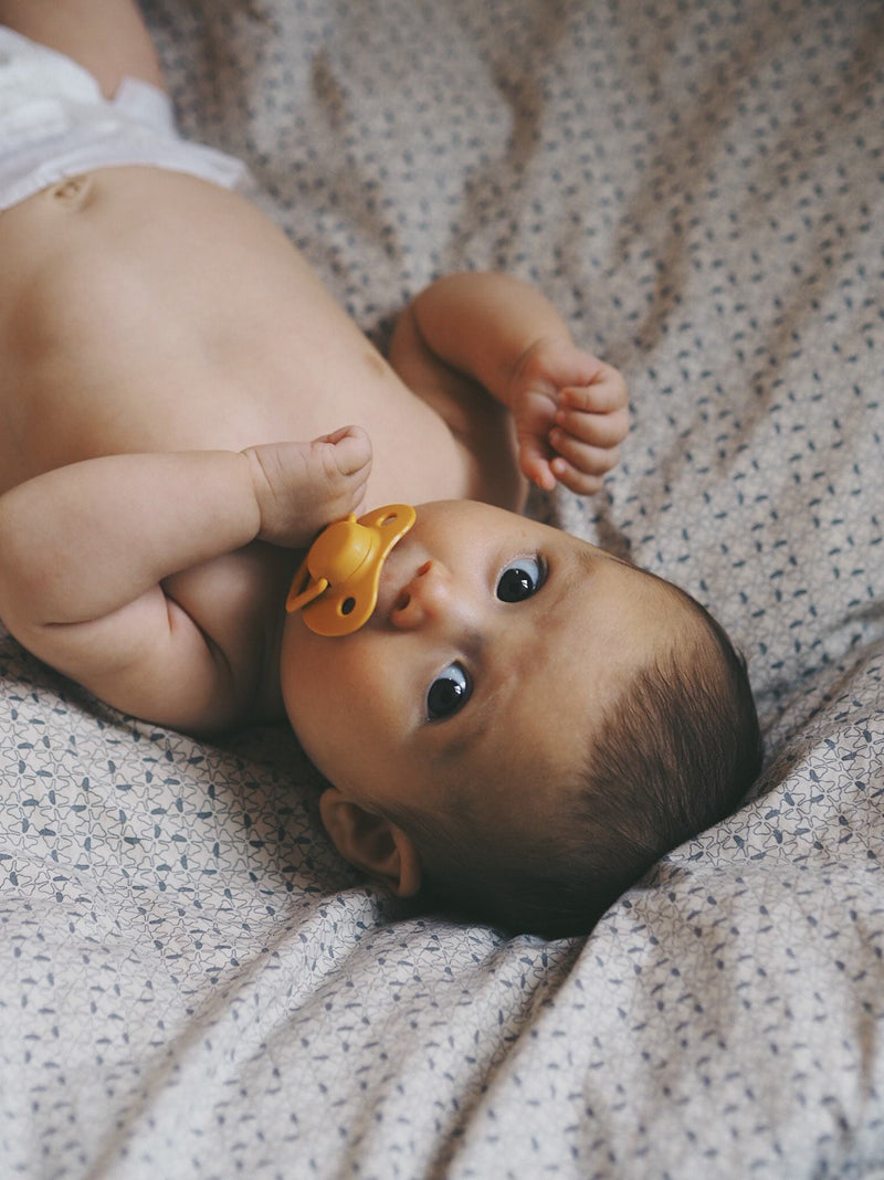 Die Baby-Schnuller in ocker von Filibabba (2er-Packs) sind ein tolles Geschenk zur Geburt für jedes Baby.