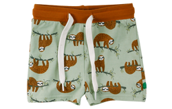 Die kurze Hose mit Faultierprint für Junge in olivegruen von Freds World ist ein tolles Geburtsgeschenk.