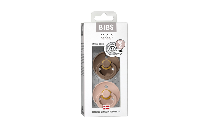 BIBS Schnuller in blush und dark oak bei Lachen Lieben Leben eigenen sich seht gut als Geschenk zur Geburt.