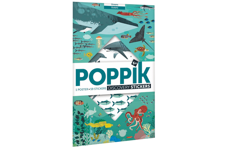 Das Poppik Panorama Stickerposter "Ozean" von Elements for Kids ist eine tolle Möglichkeit für Kinder, viele Meerestiere kennen zu lernen und ist ein perfektes Weihnachtsgeschenk.