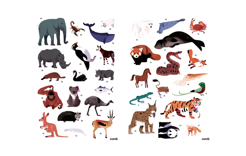 Mit dem Poppik Panorama Stickerposter "Tiere der Welt" von Elements for Kids kann man mit Spiel und Spaß in die Welt der Tiere eintauchen. Es ist ein tolles Weihnachtsgeschenk für jedes Kinderzimmer.