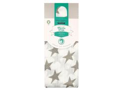 Das Swaddle in XXL Sterne in grau-weiß von Sense Organics ist ein tolles Geschenk zur Geburt.
