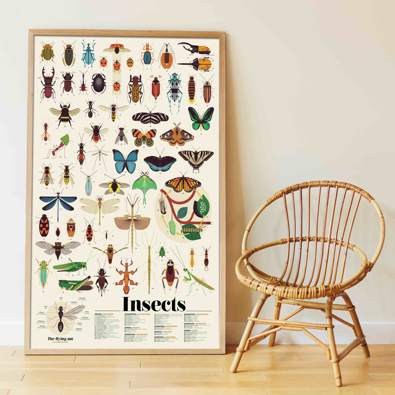 Das Stickerposter "Insekten" von Poppik ist ein tolles Geschenk für Kinder in jedem Alter.